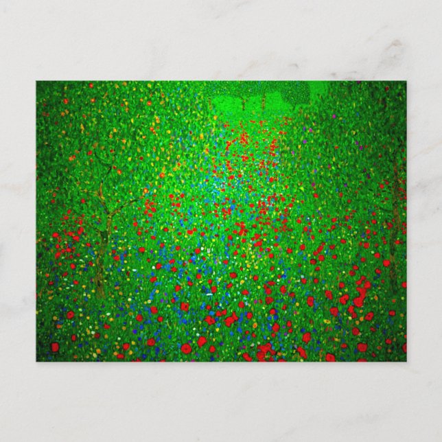 Gustav Klimt Poppy Field Postcard (Front)