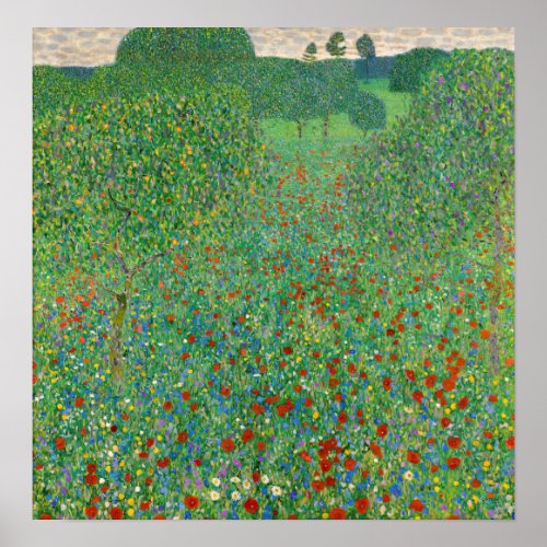 Gustav Klimt _ Poppy Field Poster