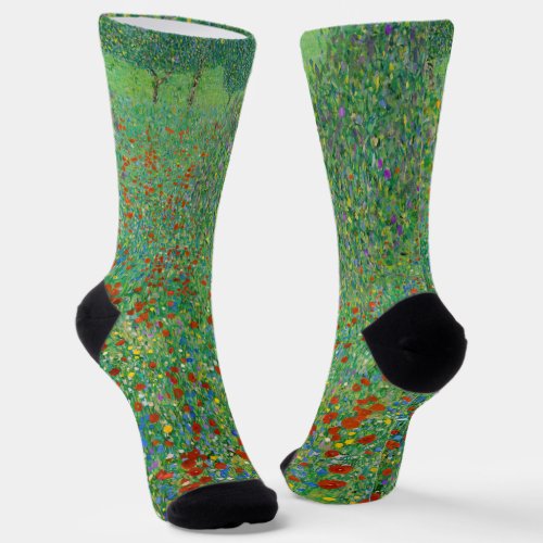 Gustav Klimt _ Poppy Field Socks