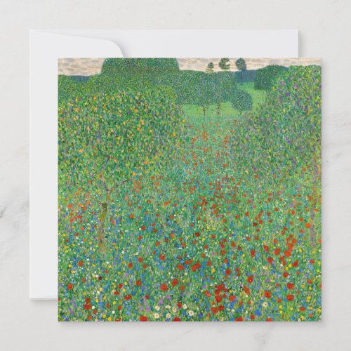Gustav Klimt _ Poppy Field Thank You Card