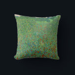 Gustav Klimt - Poppy Field Throw Pillow<br><div class="desc">Poppy Field / Field of Poppies - Gustav Klimt,  Oil on Canvas,  1907</div>