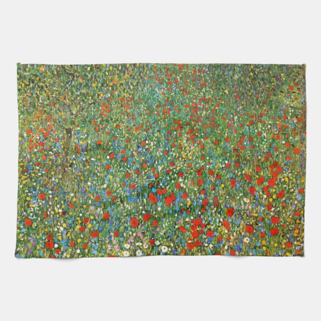 Gustav Klimt Poppy Field Towel (Horizontal)