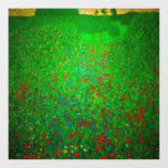 Gustav Klimt Poppy Field Window Cling<br><div class="desc">Window Cling featuring Gustav Klimt’s painting Poppy Field (1907). Beautiful red poppies decorate a green meadow. A perfect gift for fans of Art Nouveau and Austrian art.</div>