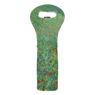 Gustav Klimt - Poppy Field Wine Bag