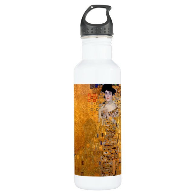 Gustav Klimt Portrait Art Water Bottle (Front)