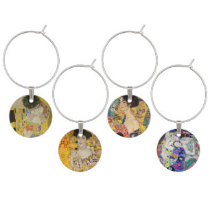 Gustav Klimt - Portrait Masterpieces Selection Wine Charm