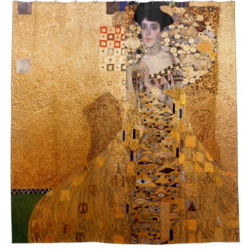 Gustav Klimt portrait of Adel Bloch Bauer 1907 Shower Curtain