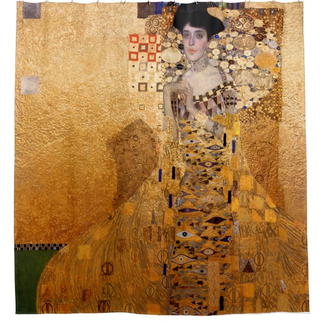 Gustav Klimt portrait of Adel Bloch Bauer 1907 Shower Curtain (Front)