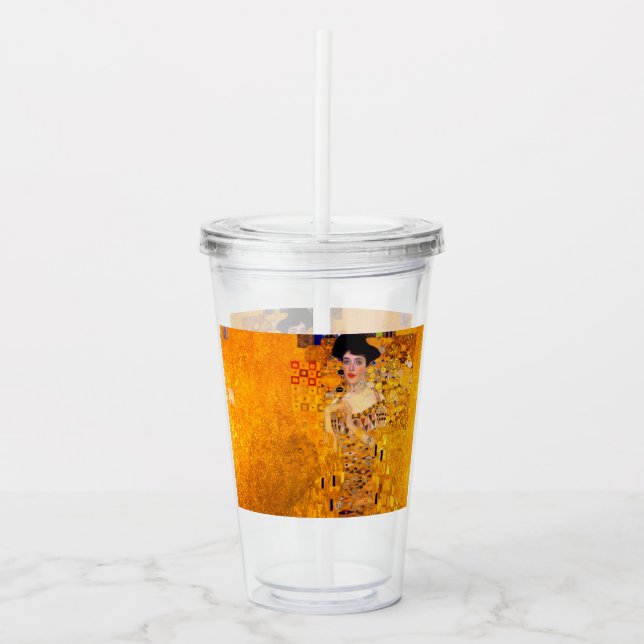 Gustav Klimt Portrait of Adele Bloch Bauer Acrylic Tumbler (Front)