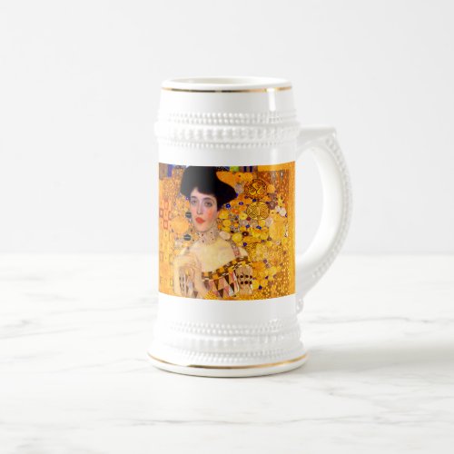 Gustav Klimt Portrait of Adele Bloch Bauer Beer Stein