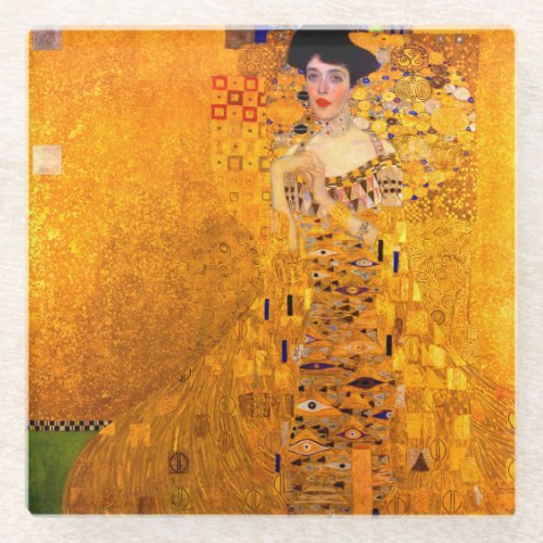 Gustav Klimt Portrait of Adele Bloch Bauer Glass Coaster