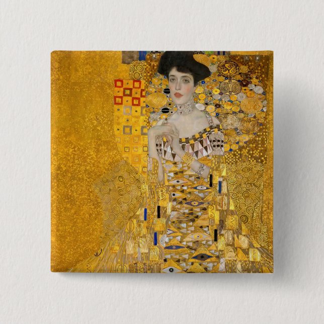 Gustav Klimt - Portrait of Adele Bloch-Bauer I Button (Front)