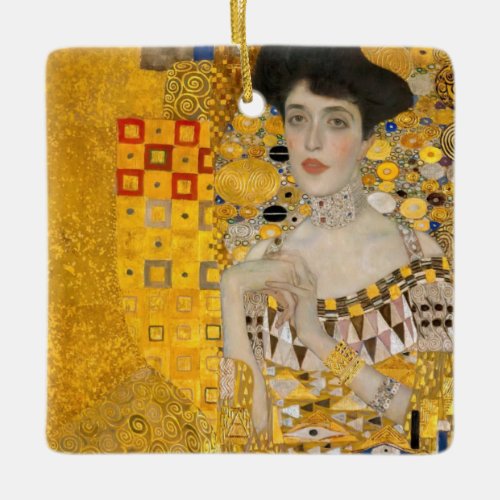 Gustav Klimt _ Portrait of Adele Bloch_Bauer I Ceramic Ornament