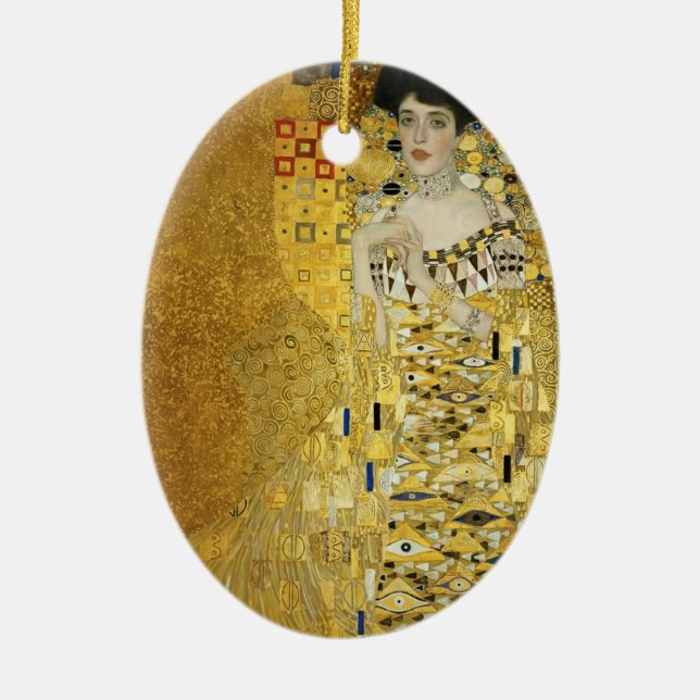 Gustav Klimt- Portrait of Adele Bloch-Bauer I Ceramic Ornament (Front)