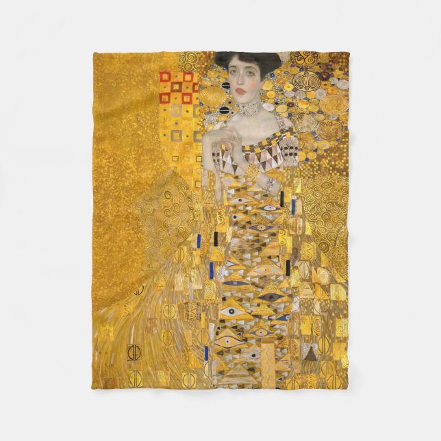 Gustav Klimt - Portrait of Adele Bloch-Bauer I Fleece Blanket (Front)