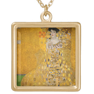 Gustav Klimt - Portrait of Adele Bloch-Bauer I Gold Plated Necklace