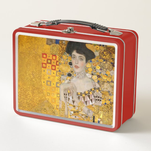 Gustav Klimt - Portrait of Adele Bloch-Bauer I Metal Lunch Box (Front)