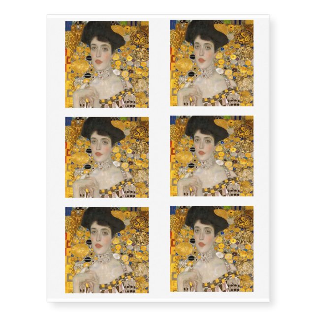 Gustav Klimt - Portrait of Adele Bloch-Bauer I Temporary Tattoos (Front)