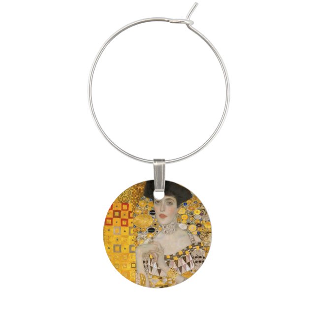 Gustav Klimt - Portrait of Adele Bloch-Bauer I Wine Charm (Front)