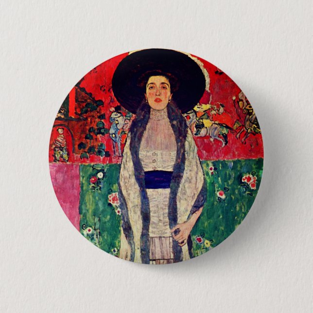 Gustav Klimt Portrait of Adele Bloch-Bauer II Button (Front)