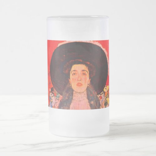 Gustav Klimt Portrait of Adele Bloch_Bauer II Frosted Glass Beer Mug