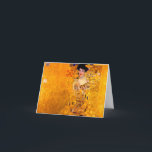 Gustav Klimt Portrait of Adele Bloch Bauer Invitation<br><div class="desc">Card featuring Gustav Klimt’s oil painting Portrait of Adele Bloch Bauer I (1907). A beautiful woman wears a golden and geometric dress in front of a gold background. A great gift for fans of Art Nouveau and Austrian art.</div>