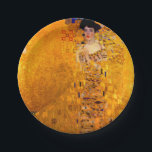 Gustav Klimt Portrait of Adele Bloch Bauer Paper Plates<br><div class="desc">Paper Plates featuring Gustav Klimt’s oil painting Portrait of Adele Bloch Bauer I (1907). A beautiful woman wears a golden and geometric dress in front of a gold background. A great gift for fans of Art Nouveau and Austrian art.</div>