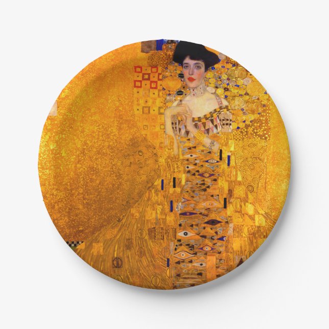 Gustav Klimt Portrait of Adele Bloch Bauer Paper Plates (Front)