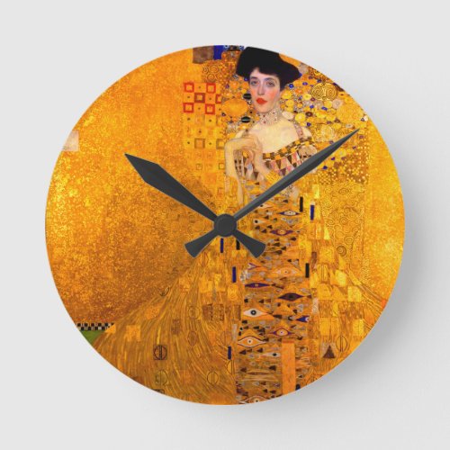 Gustav Klimt Portrait of Adele Bloch Bauer Round Clock