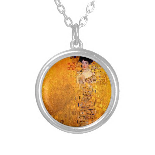 Gustav Klimt Portrait of Adele Bloch Bauer Silver Plated Necklace