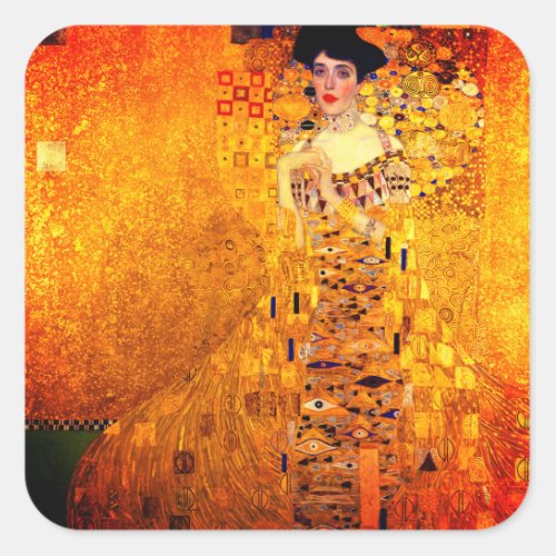 Gustav Klimt Portrait of Adele Bloch Bauer Square Sticker