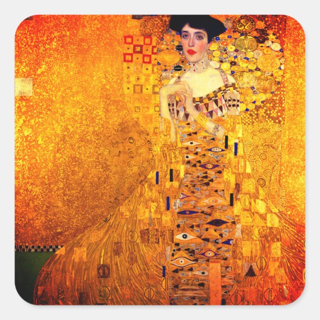 Gustav Klimt Portrait of Adele Bloch Bauer Square Sticker (Front)