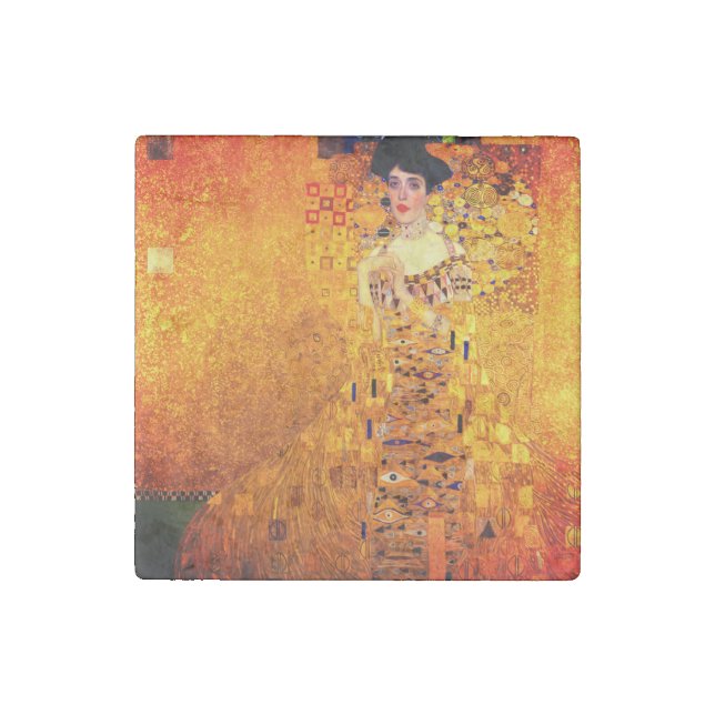 Gustav Klimt Portrait of Adele Bloch Bauer Stone Magnet (Front)