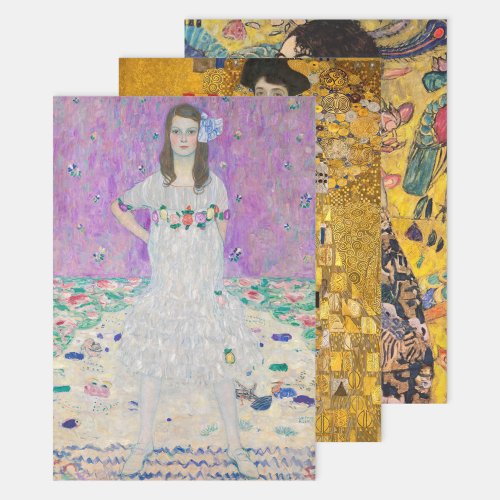 Gustav Klimt _ Portraits Masterpieces Selection Wrapping Paper Sheets