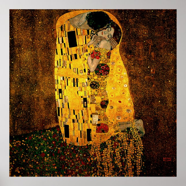 Gustav Klimt Poster The Kiss (Front)