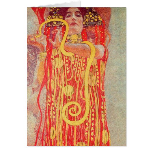 Gustav Klimt Red Woman Gold Snake Painting (Front)