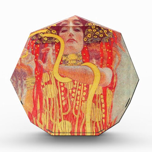 Gustav Klimt Red Woman Gold Snake Painting Award