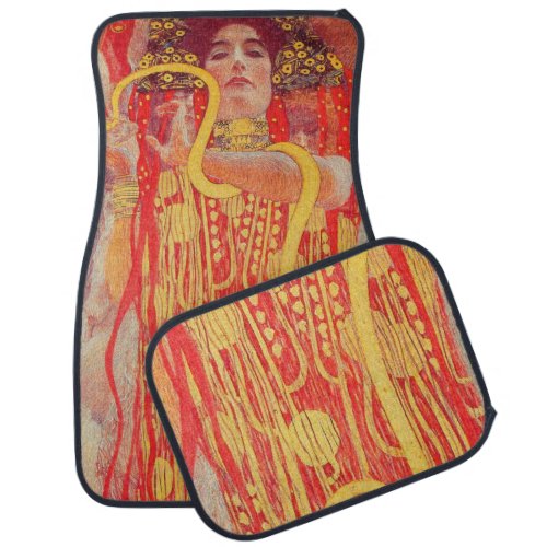 Gustav Klimt Red Woman Gold Snake Painting Car Floor Mat