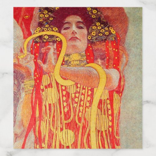 Gustav Klimt Red Woman Gold Snake Painting Envelope Liner
