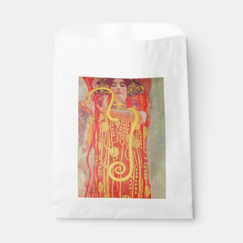 Gustav Klimt Red Woman Gold Snake Painting Favor Bag