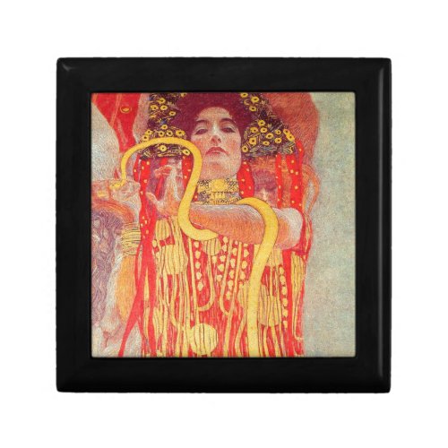 Gustav Klimt Red Woman Gold Snake Painting Gift Box