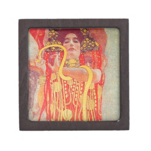 Gustav Klimt Red Woman Gold Snake Painting Gift Box