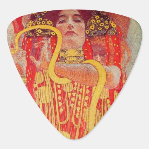 Gustav Klimt Red Woman Gold Snake Painting Guitar Pick