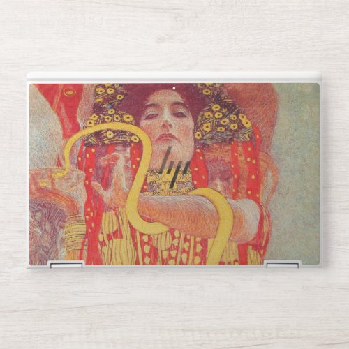 Gustav Klimt Red Woman Gold Snake Painting HP Laptop Skin