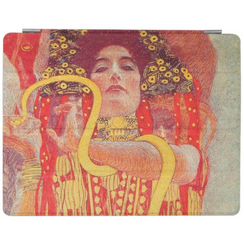 Gustav Klimt Red Woman Gold Snake Painting iPad Smart Cover
