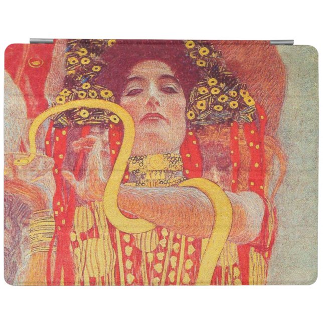 Gustav Klimt Red Woman Gold Snake Painting iPad Smart Cover (Horizontal)