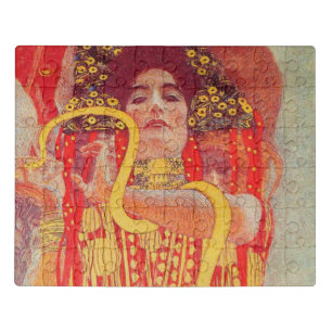 Gustav Klimt Red Woman Gold Snake Painting Jigsaw Puzzle