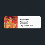 Gustav Klimt Red Woman Gold Snake Painting Label<br><div class="desc">Gustav Klimt Red Woman Gold Snake Art Nouveau Painting - Gustav Klimt was an ) was an Austrian symbolist painter, and a member of the Vienna Secession movement. He used real gold in his beautiful work of art nouveau women and decorative art. This Klimt painting was called "Medicine" or Hygieia....</div>