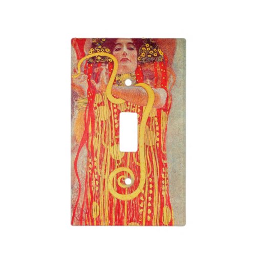 Gustav Klimt Red Woman Gold Snake Painting Light Switch Cover