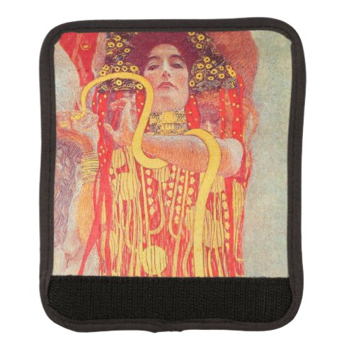 Gustav Klimt Red Woman Gold Snake Painting Luggage Handle Wrap